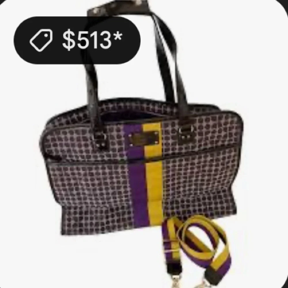 Kate Spade Brown and Purple Travel Duffle Bag